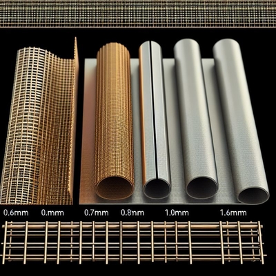 0,6 mm 0,7 mm 0,8 mm 0,9 mm 1,0 mm 1,6 mm Gewebtes Metallgewebe für nachhaltige und umweltfreundliche Anwendungen
